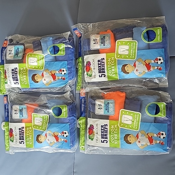 Bundle 4-packs Fruit of the Loom Boxer Briefs 2T-3T - Picture 1 of 4